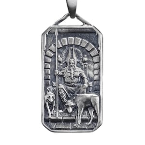 Odin Pendant Necklace – Norse Mythology Viking Necklace, Pagan Jewelry for Men, Personalized Gift for Him – Wedding & Anniversary