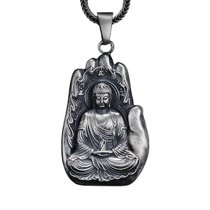 Sterling Silver Buddha Necklace: Handmade Yoga Meditation Pendant