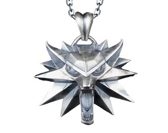 Collana lupo vichingo in argento sterling con ciondolo fenrir a due