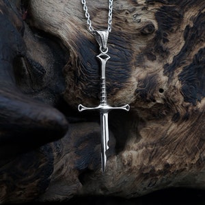 Fantasy Elven Sword, Broken Blade Necklace Birthday Gift For Him Christmas Present Medieval Jewelry Mens, Womens Pendant