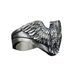 American Eagle Ring, Bird Wrap Ring, Patriotic Jewelry, Eagle Lover Gift, Statement Ring, USA Symbol