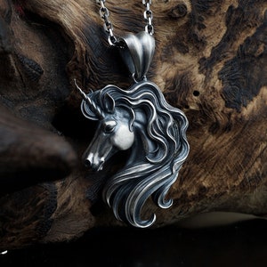 Unicorn Handmade Silver Necklace, Unicorn Silver Men Jewelry, Unicorn Sterling Silver Pendant, Unicorn Silver, Mythology ,Valentine Necklace