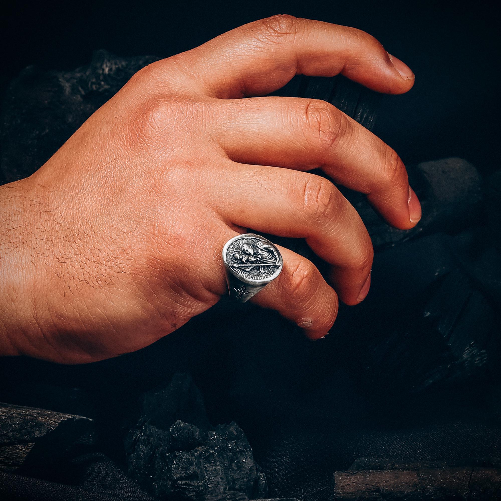 Sterling Silver Saint Christopher Ring: Religious Christian Jewelry - Etsy