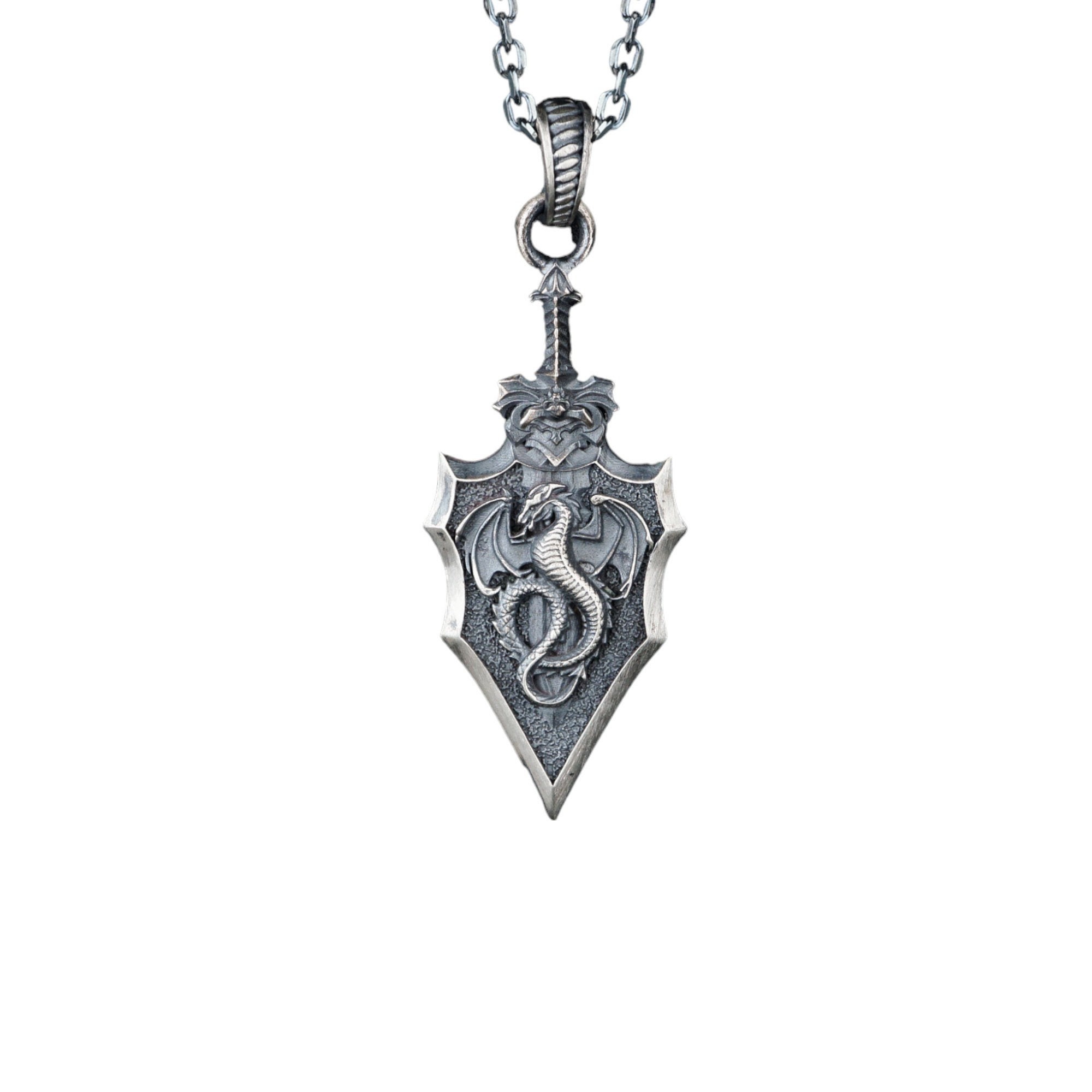Dragon Sterling Silver Dogtag - Etsy