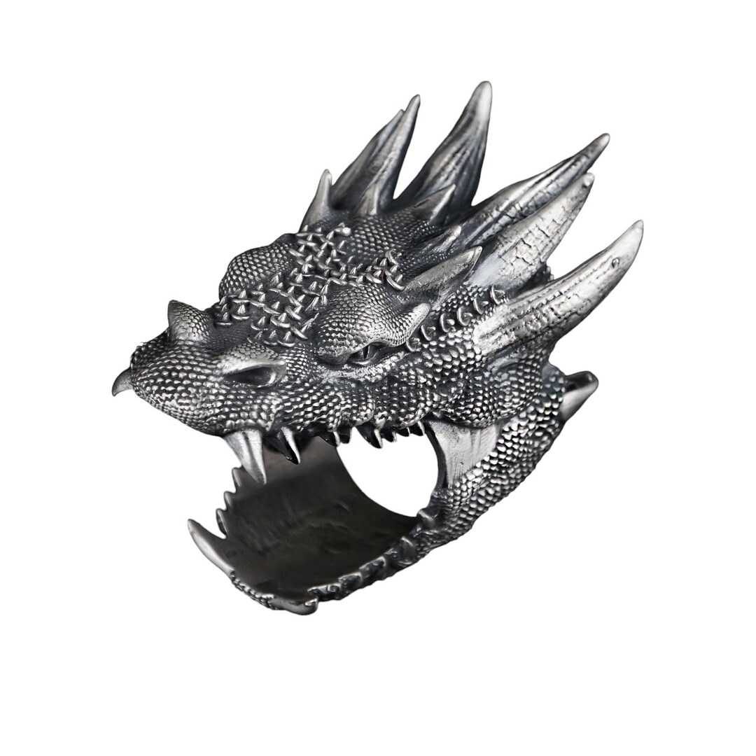 Sterling Silver Dragon Ring: Handmade Asian Mythology Jewelry - Etsy
