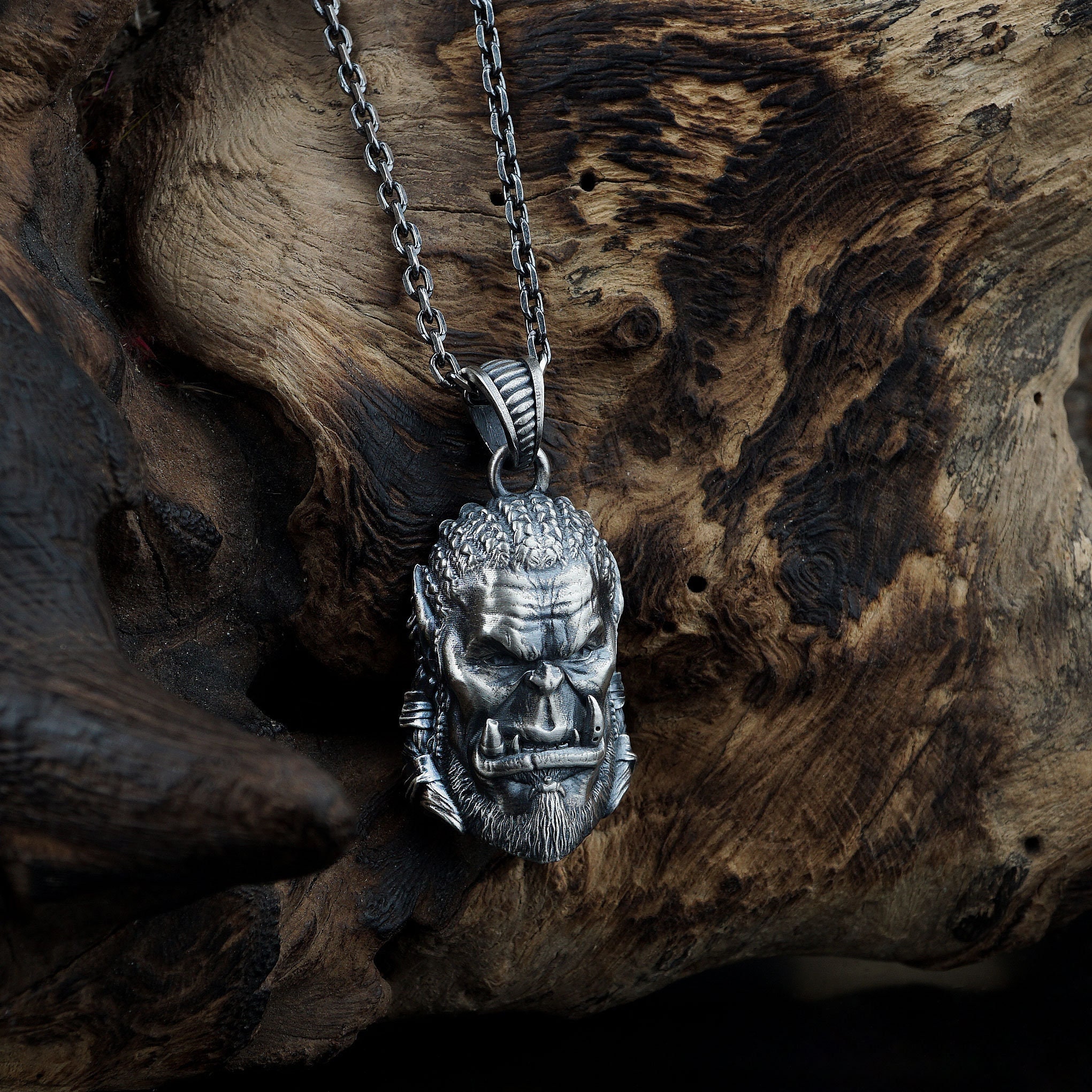 Handmade Silver Fantastic Gorilla Necklace, Men's Sterling