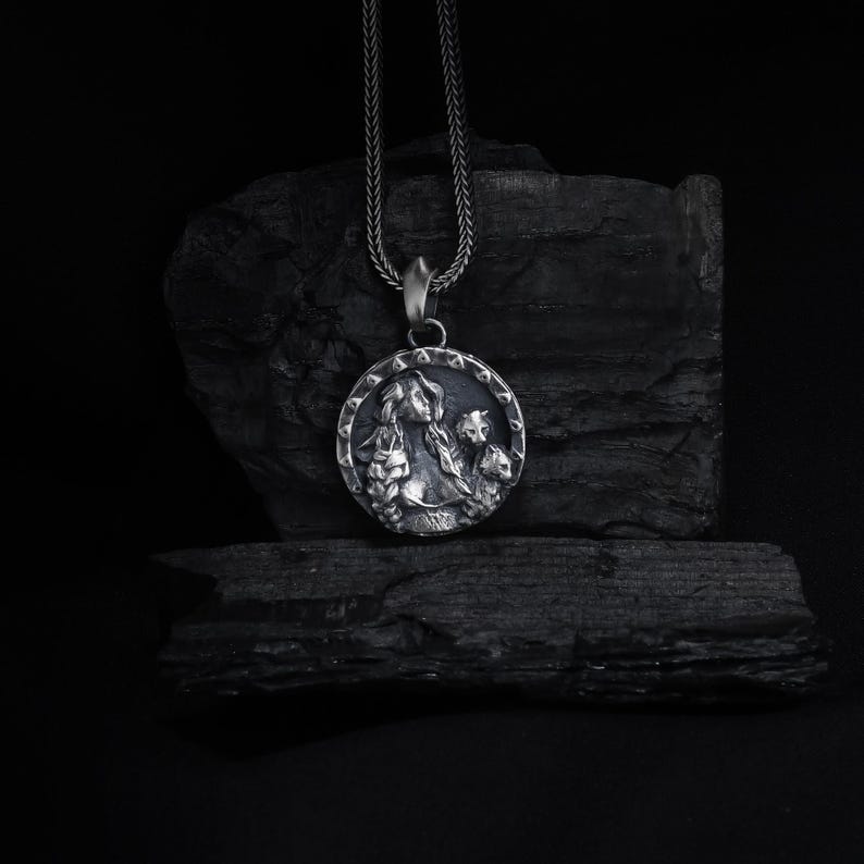 Sterling Silver Freya Necklace: Norse Goddess Mythology Pendant image 5