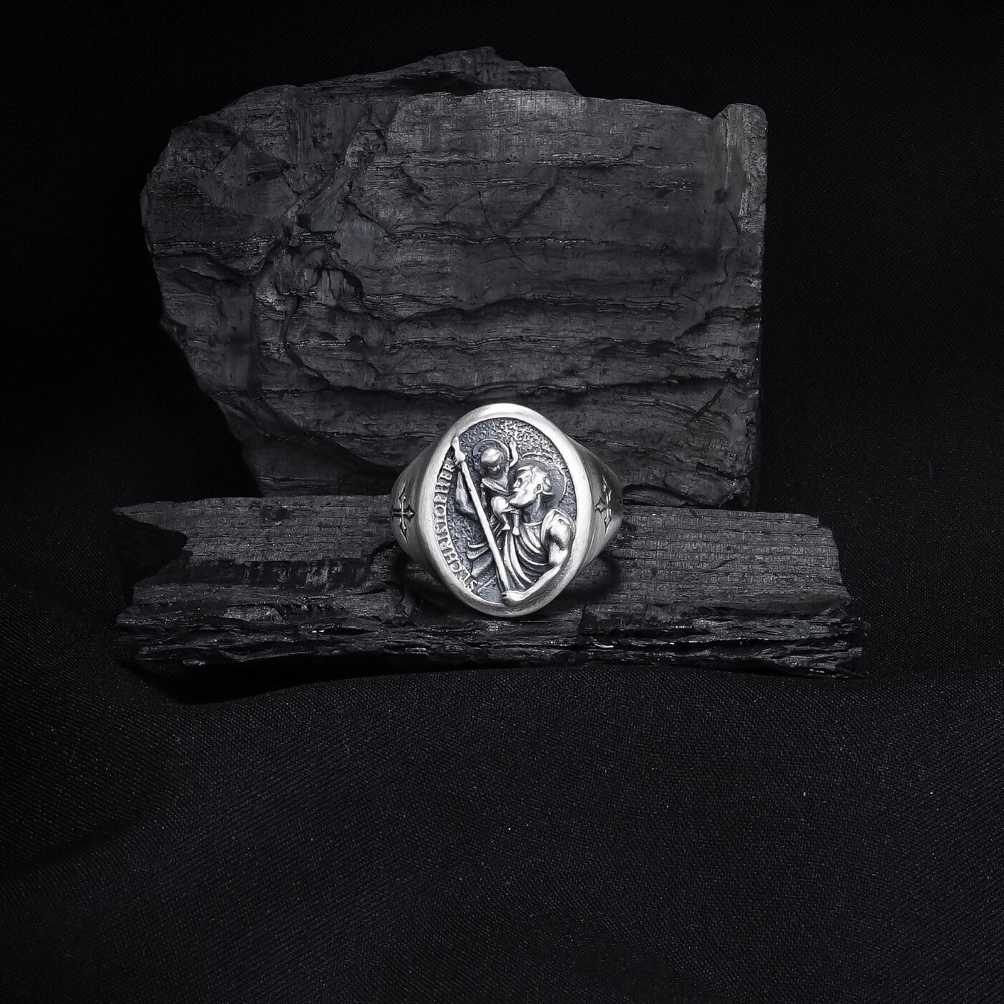 Sterling Silver Saint Christopher Ring: Religious Christian Jewelry - Etsy