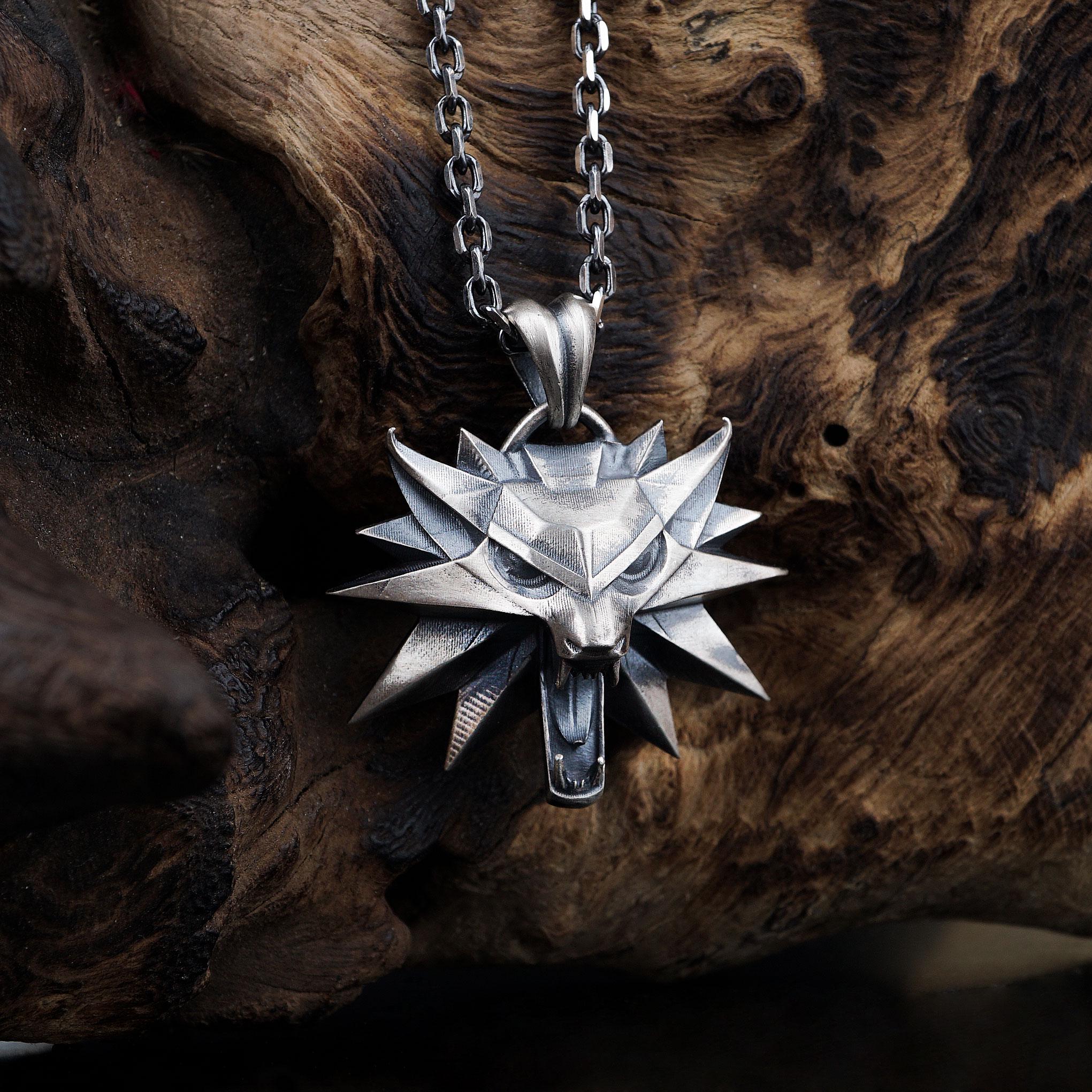 HXWZB Wolf - Collana da uomo in argento Sterling con ciondolo a forma