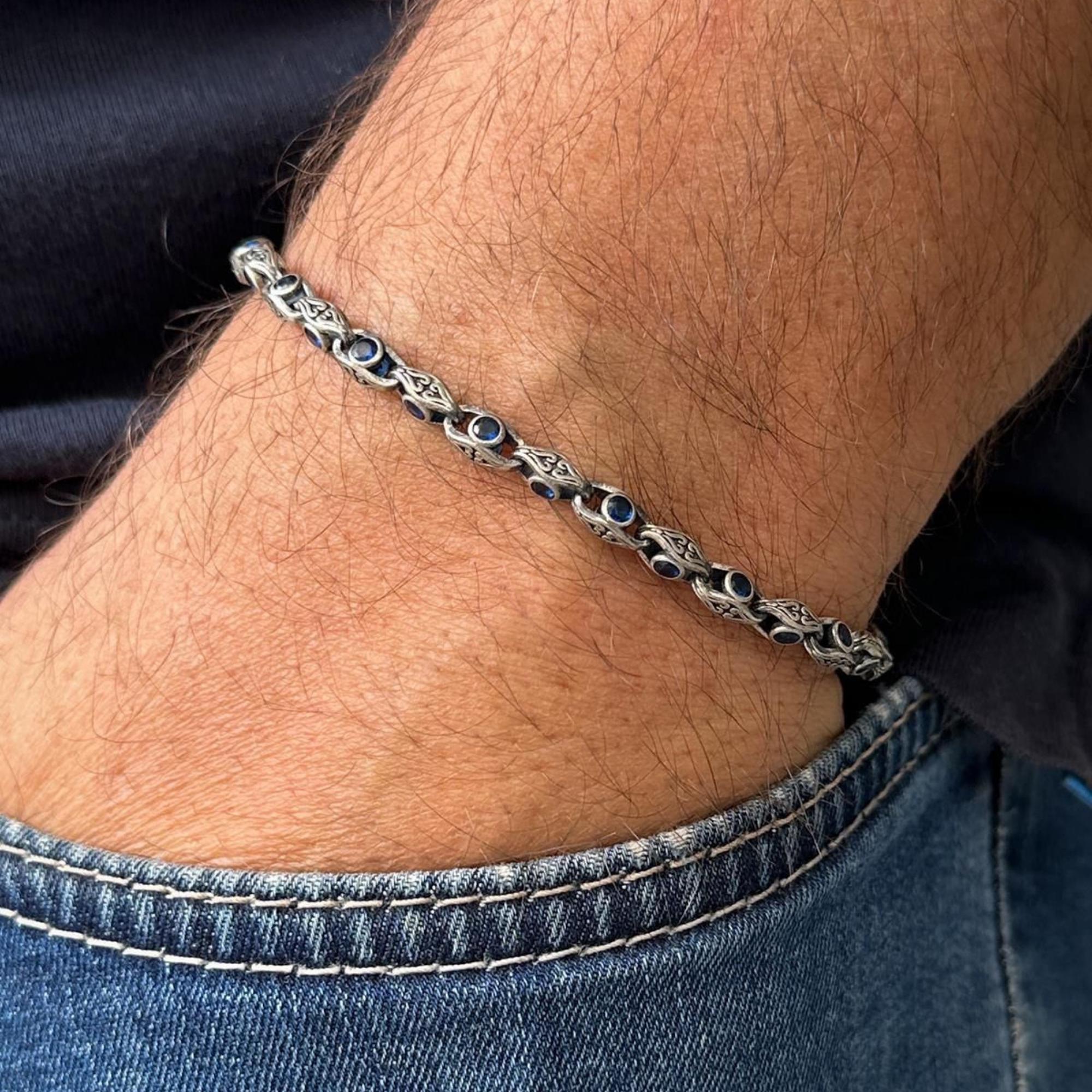 公式サイト - ハイブランドの新作が続々登場 925 Charm Stone, Zircon With Bracelet Men's Silver Sterling アクセサリー