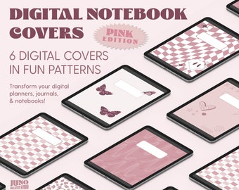 Digital Notebook Covers | Goodnotes & Notability Digital Journal and Planner Covers | Pink Pattern Pack