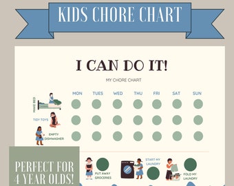 Kids Chore Chart, Bible Verse, Instant Download, Faith Chore Chart