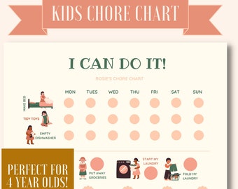 Kids Chore Chart, Bible Verse, Instant Download, Faith Chore Chart