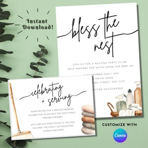 Nesting Party Invite, Editable Invitation, Customizable Invitation, Instant Download