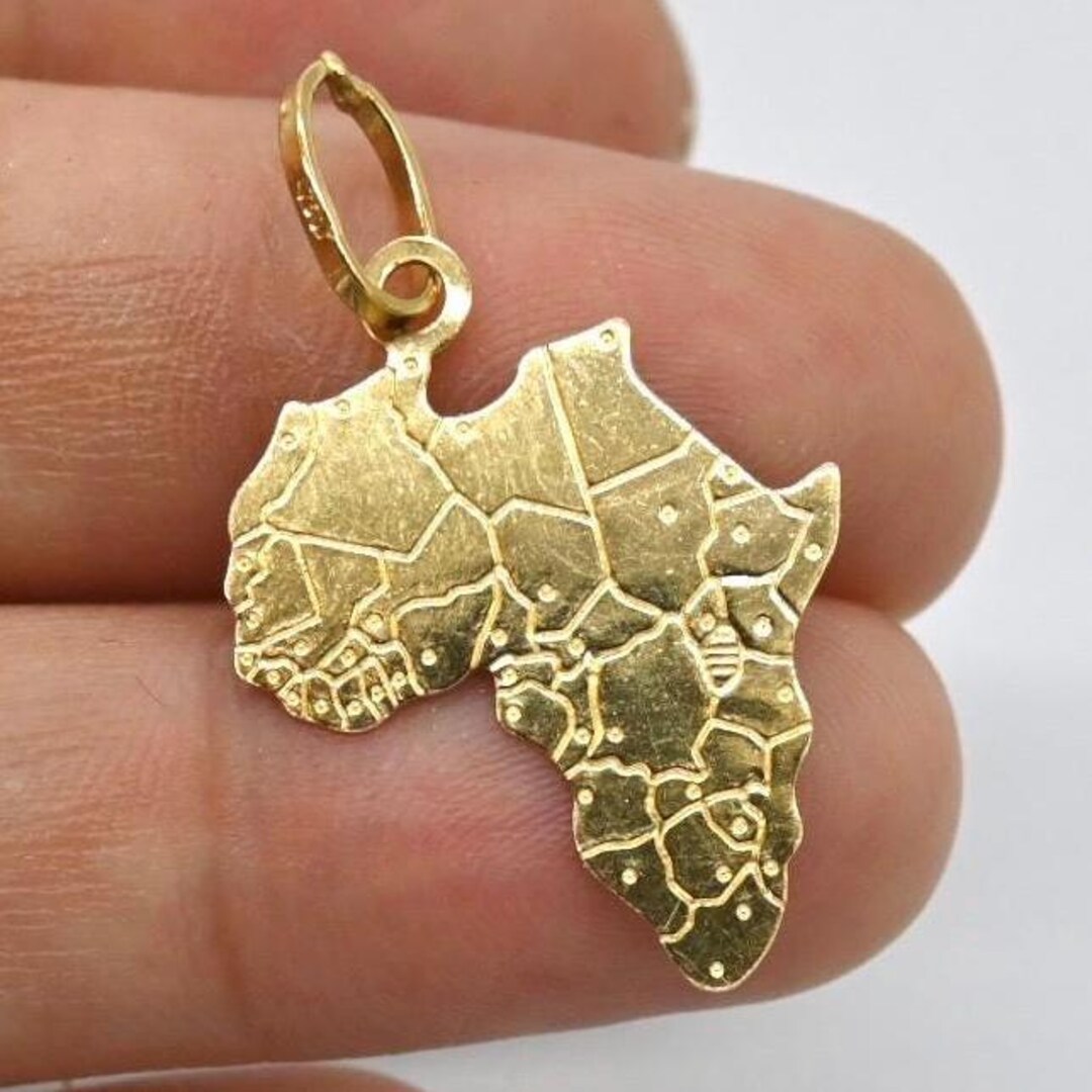 18k Solid Gold Africa Map Pendant Vintage Estate Jewelry Etsy UK