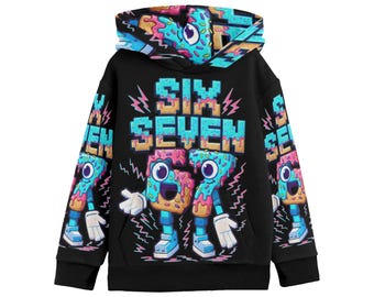 Little Boys Hoodie | Kids Long Sleeve Pullover Sweatshirt | Ages 2–7 | Six Seven Character