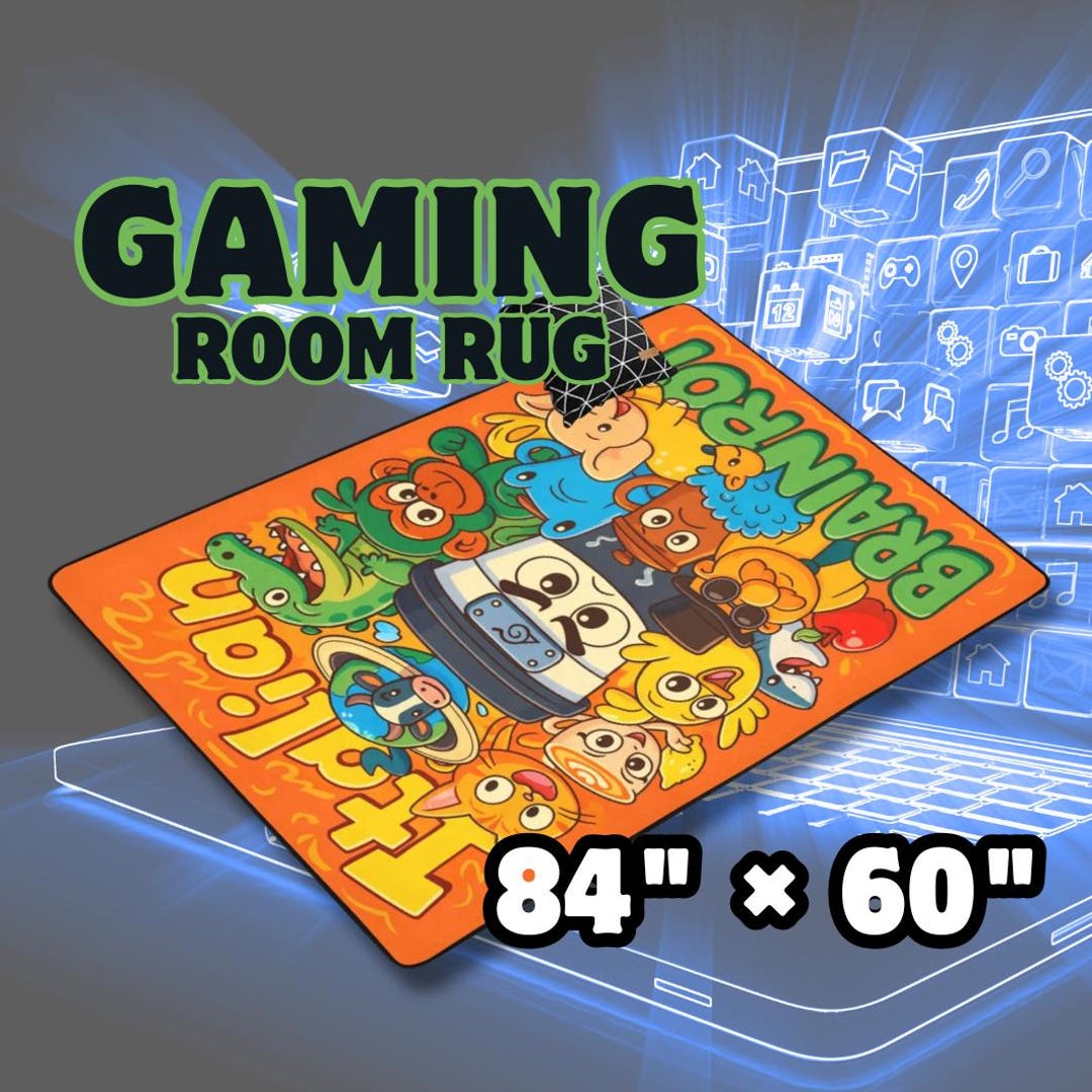 Gaming Room Area Rug | Italian Brainrot Themed | Fun Gamer Bedroom ...