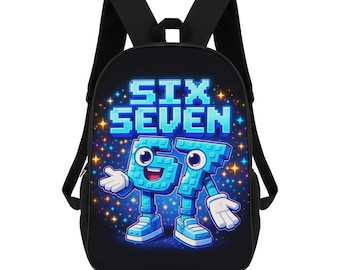 Six Seven Meme Aesthetic Brainrot Backpack | Shoulder School Bag