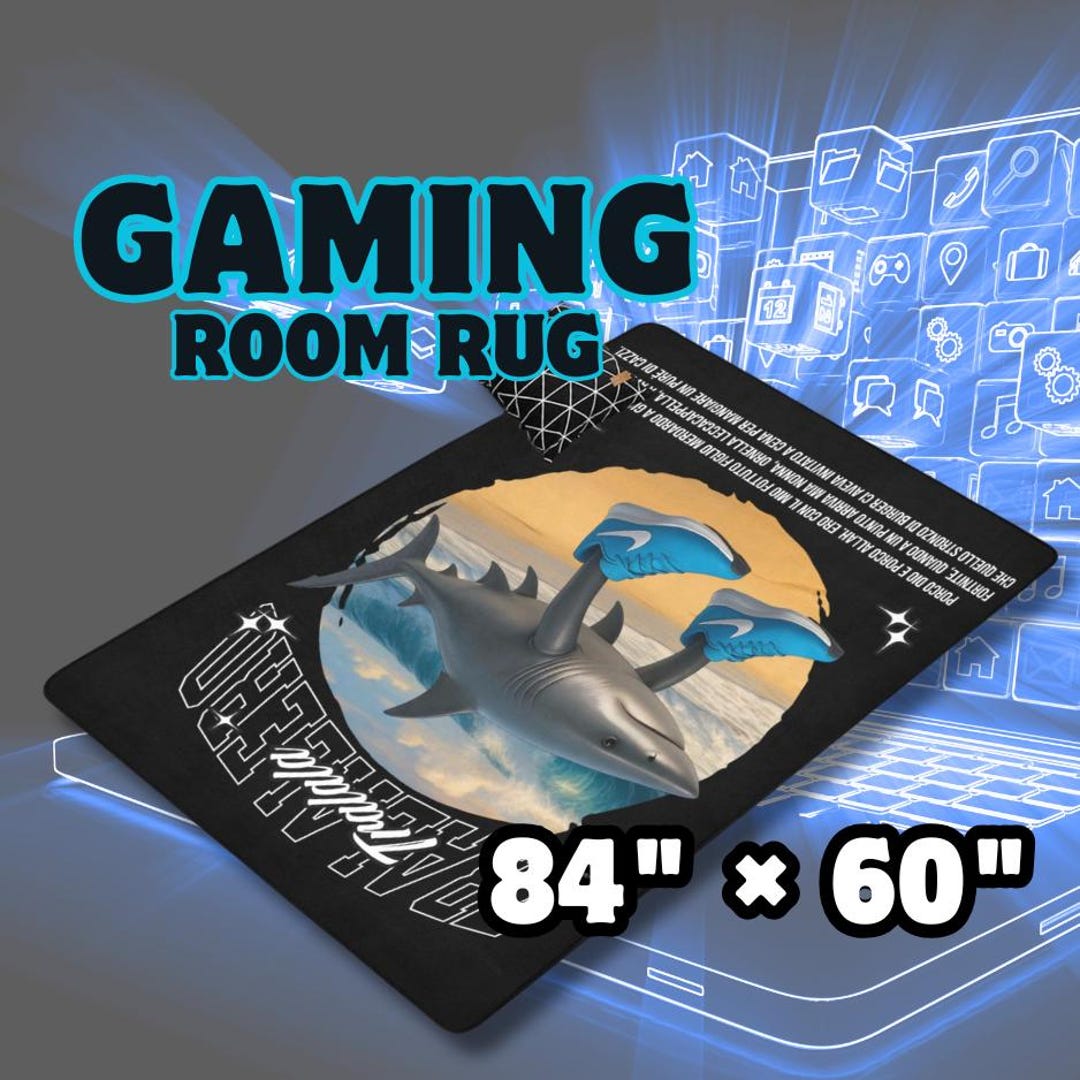 Gaming Room Area Rug | Italian Brainrot Themed | Tralalero Tralala ...