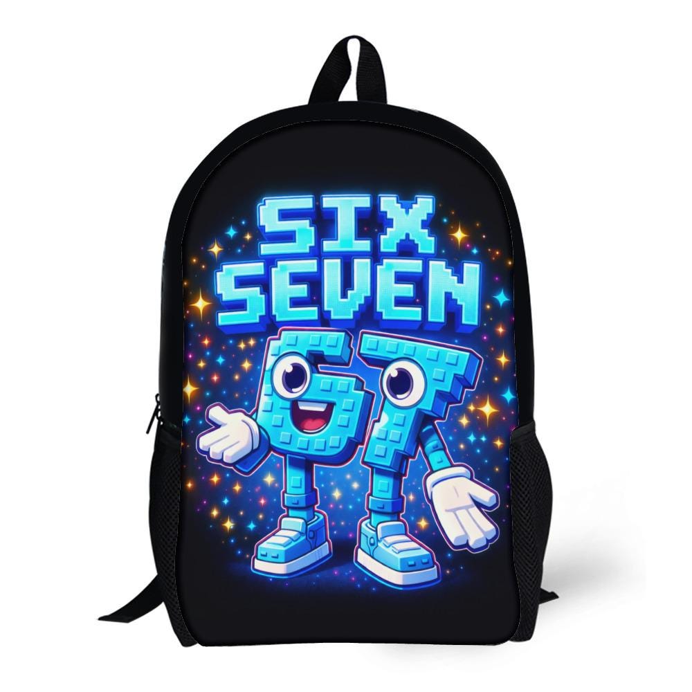 Six Seven Meme Aesthetic Brainrot Backpack | Shoulder School  display picture 3