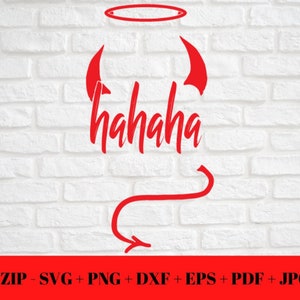 Cheeky Devil SVG PNG JPG / Divertido HaHaHa Devil dxf eps pdf / Silhouette Cut File / Cut Friendly Halloween imprimible / Descarga digital Cricut