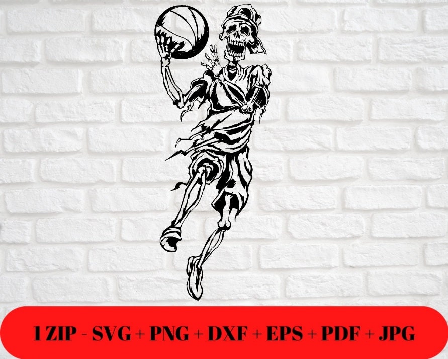 Basketball Skeleton SVG PNG JPG Eps Dxf Pdf Halloween - Etsy