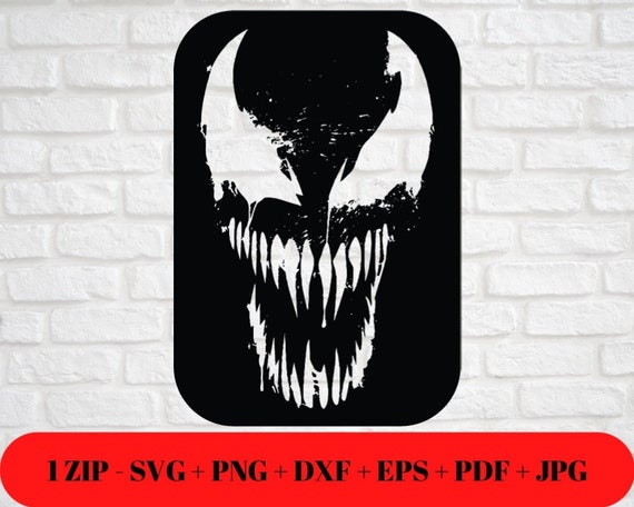 Creepy Venom Silhouette | Dripping Fangs Printable Cut File
