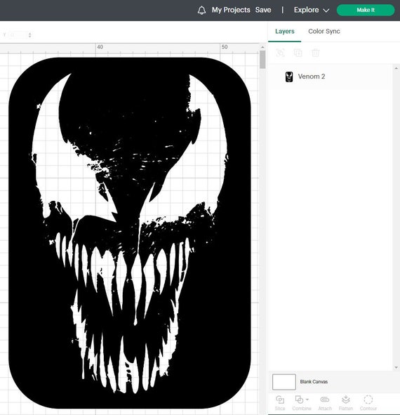 Creepy Venom Silhouette | Dripping Fangs Printable Cut File