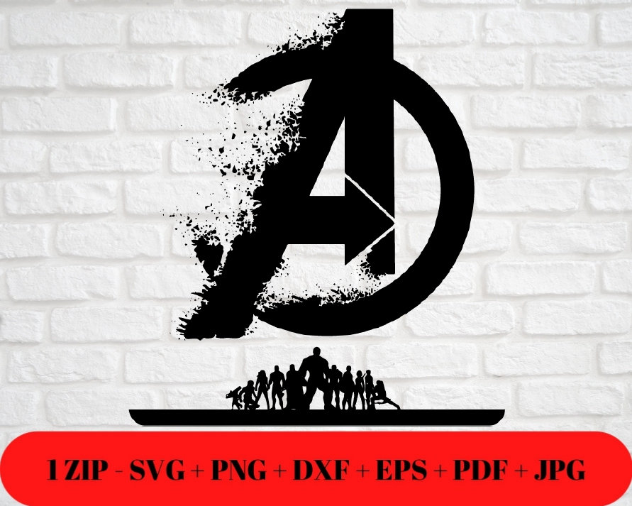 Avengers Logo with Characters SVG PNG JPG dxf eps pdf | Thanos snap | Silhouette Cricut | Printable Cut File | Instant Digital Zip Download