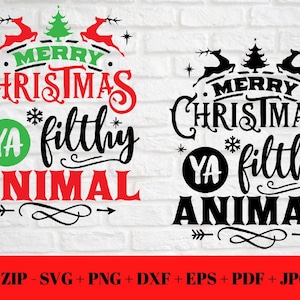 Feliz Natal Ya Filthy Animal SVG PNG JPG bundle | Home Alone dxf eps pdf | Corte amigável Instant Digital Zip Download Cricut Silhouette