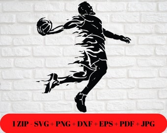 SVG de basket-ball Slam Dunk : le ballon, c'est la vie, fichier de coupe Silhouette Cricut (téléchargement numérique)