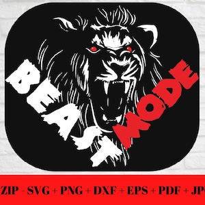 Dichiarazione motivazionale sulla modalità Beast SVG PNG JPG dxf eps pdf / Fitness / Silhouette Cricut Cut File / Download digitale Zip istantaneo Cut Friendly