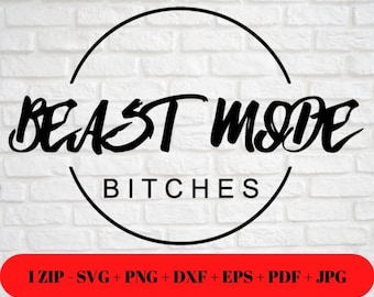Beast Mode SVG: Funny Motivational Quote, Cricut & Silhouette Cut File (Digital Download)