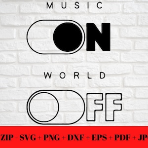 Cita divertida sobre música en el mundo, declaración, cita, SVG, PNG, JPG, dxf, eps, pdf / Archivo de corte Silhouette Cricut / Descarga digital instantánea compatible con cortes