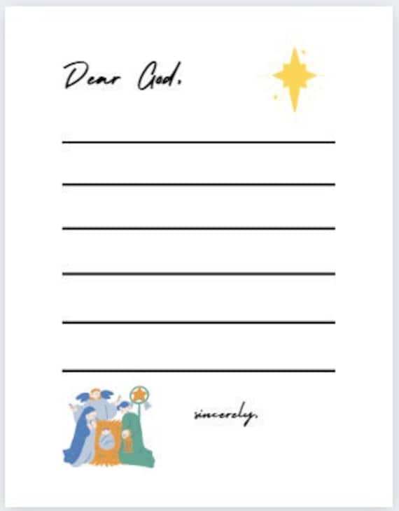 Dear God Letter Template - Etsy