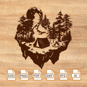 Y en el bosque montaña senderismo salvaje camping viaje aventura brújula SVG, águilas svg, brújula PNG, diseño de tatuaje SVG