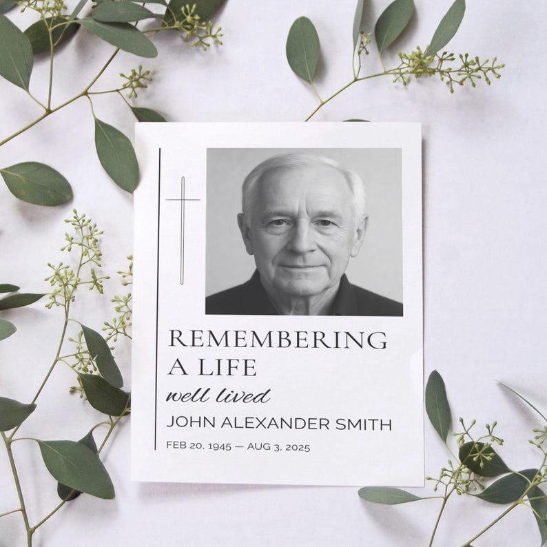 Minimalist Funeral Program Template Remembering a Life Well Lived