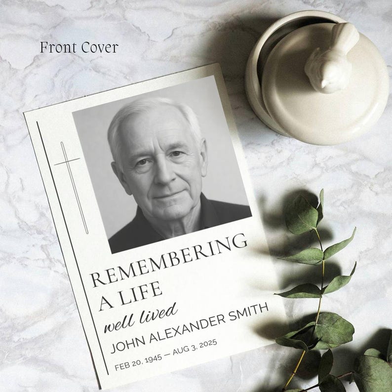 Minimalist Funeral Program Template: Remembering a Life Well Lived ...