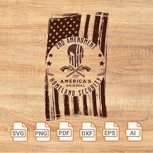American flag angry skull| 2nd Amendment Tattered Flag File| SVG| PNG| CNC| Laser| Vinyl Cutter| Silhouette| Cricut| Decal