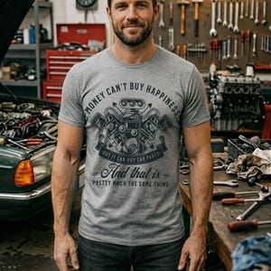 Funny Mechanic SVG Money Can Buy Car Parts Shirt Design | Car Lover Gift | Garage Humor Laser Cut File