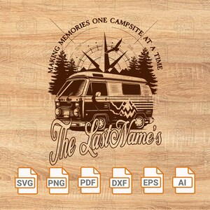 キャンプ場で思い出作り SVG| キャンプ SVG| キャンピングカー SVG| コンパス PNG、JPG、PDF、DXF、Cricut 用のかわいいファイル| 即時ダウンロード
