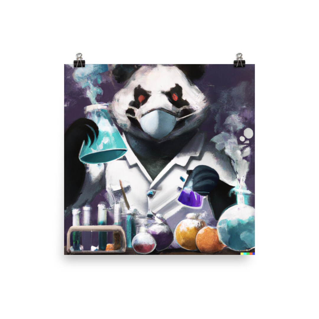 AI Generated Art Science Panda Poster 6 - Etsy