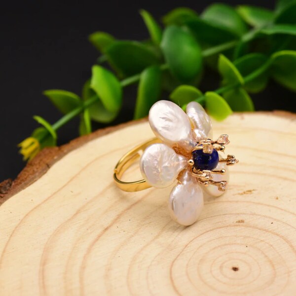 Pearl Wedding Ring Etsy