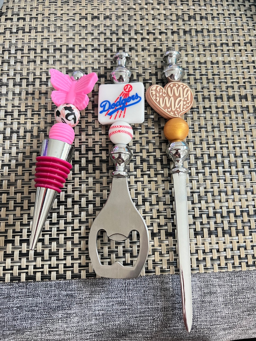 Beaded Wine Stopper Letter Opener Bottle Opener Etsy