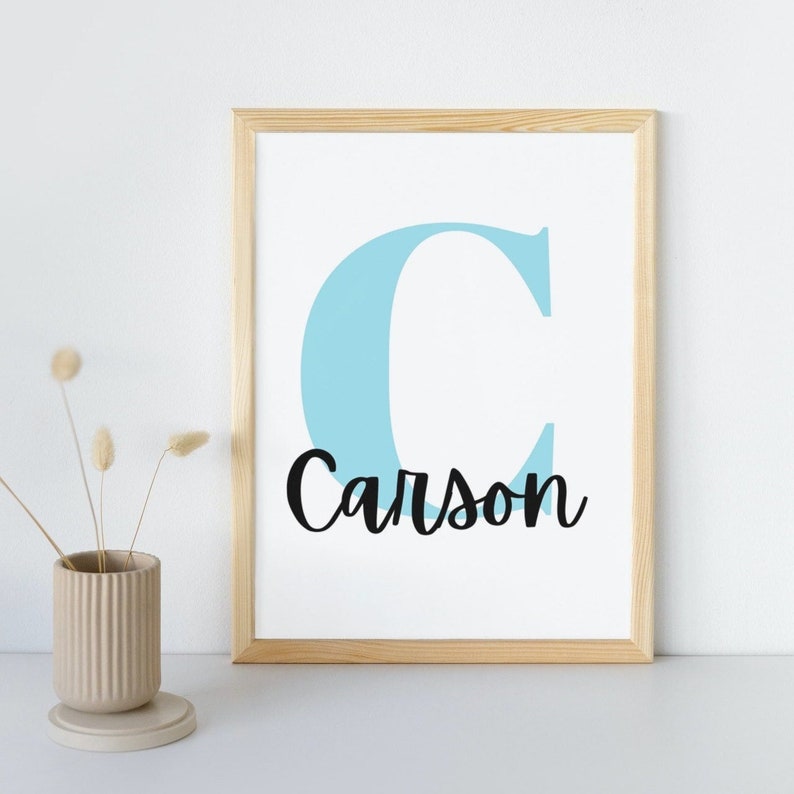 PRINTABLE Nursery Wall Art Initial and Name Etsy