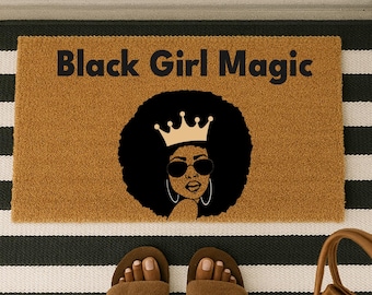 Custom Doormat, Black Excellence Welcome Mat, Juneteenth Celebration, Housewarming Gift, Cultural Pride Outdoor Door Mat, Black Girl Magic