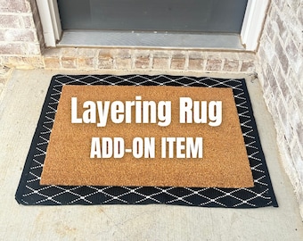 ADD-ON ITEM, Must Be Purchased With Doormat, Layering Rug for Under Doormats, Cotton Indoor Outdoor Entryway Rug Decor