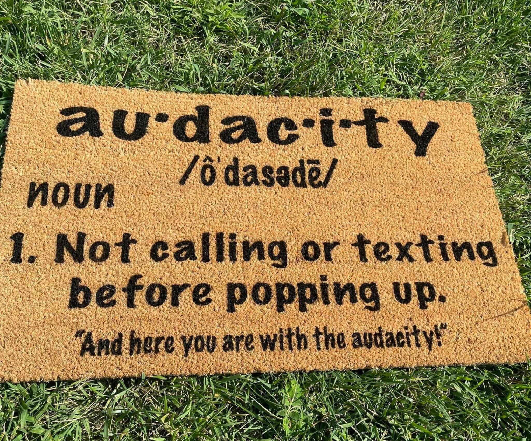 Audacity Definition Doormat Funny Mat Definition Etsy