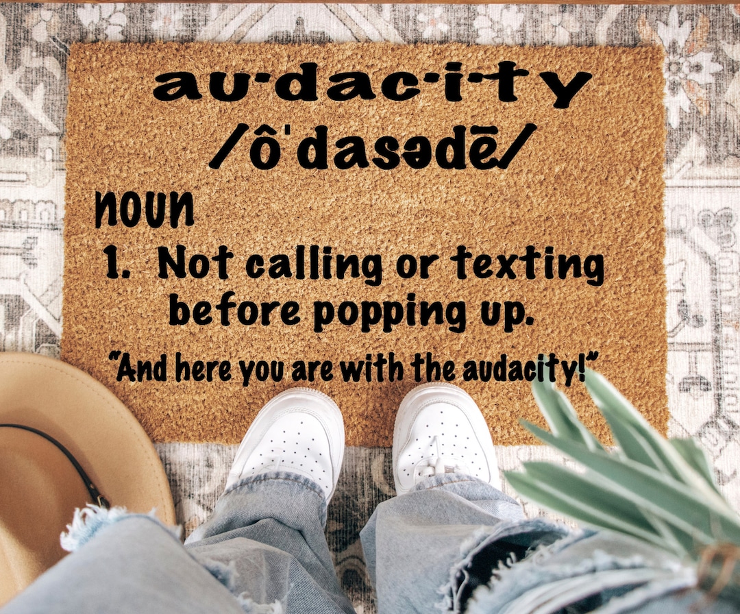 Audacity Definition Doormat Funny Mat Definition Etsy