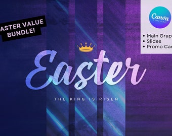 Easter Church Graphic Bundle: Canva Templates (Digital Download)